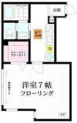 ミハス中野 1階1Kの間取り