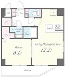 プチフルール入谷 3階1LDKの間取り