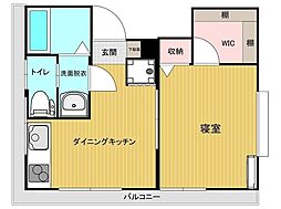 藤原ハイツ2 2階1LDKの間取り