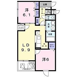 エルドール 2LDKの間取図画像