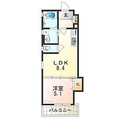 Osaka Metro千日前線 北巽駅 徒歩10分の賃貸アパート 1階1LDKの間取り