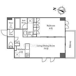 KDXレジデンス恵比寿 1LDKの間取図画像