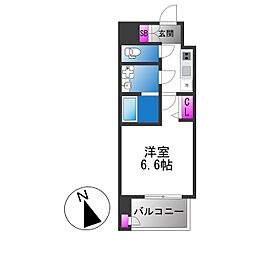 アドバンス大阪プエルタ 1Kの間取図画像