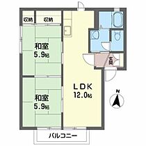 アーク・ヴィラ　Ｃ 201 ｜ 福島県いわき市好間町下好間字鬼越3-1（賃貸アパート2LDK・2階・50.70㎡） その2