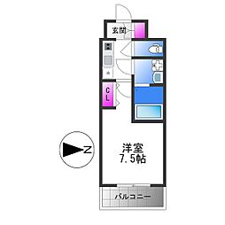 Osaka Metro中央線 長田駅 徒歩7分の賃貸マンション 9階1Kの間取り