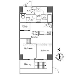 ルモン広尾 ワンルームの間取図画像