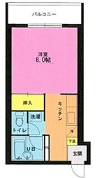 ジックス久が原 3階ワンルームの間取り