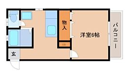 メゾンフルセ 1Kの間取図画像