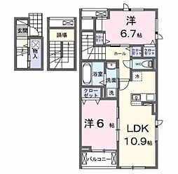 フォンテーヌV 2LDKの間取図画像
