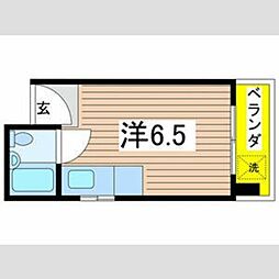 ＳＯＬ ＫＵＮＩＴＡＣＨＩ 2階ワンルームの間取り