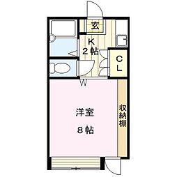 メディカルコーポ2 1Kの間取図画像
