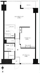 ハイホーム市ヶ谷 2LDKの間取図画像