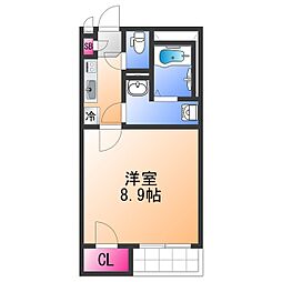 南海線 泉佐野駅 徒歩9分の賃貸アパート 1階1Kの間取り