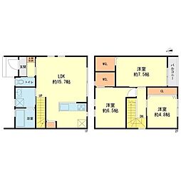 コロンバス 3LDKの間取図画像
