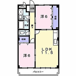 メゾネピア 2LDKの間取図画像