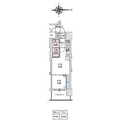 スプランディッドあびこ駅前 1LDKの間取図画像