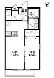 デュラカーサ・ルシアカワワ1 1LDKの間取図画像