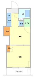 レジデンスカープ大宮 2Kの間取図画像
