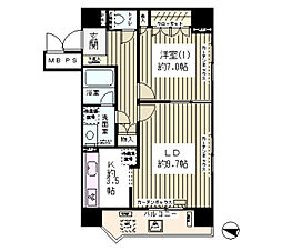 ハイクラッセ日本橋浜町 1LDKの間取図画像