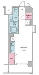 レジディア中目黒2 ワンルームの間取図画像