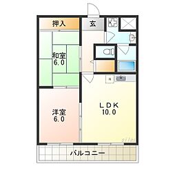 ヴェルジュール21 2LDKの間取図画像