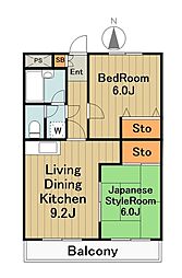 富志正第5ビル 4階2LDKの間取り