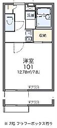 レオパレスACT六木 1Kの間取図画像