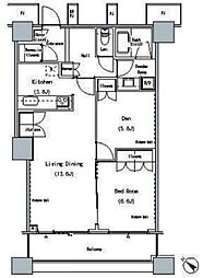 ザ・東京タワーズミッドタワー 24階1SLDKの間取り