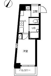 スカイコート目黒壱番館 1Kの間取図画像