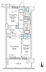 スカイグランデ津田沼 1SLDKの間取図画像