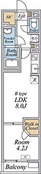 リブリ・国立イチョウテラス 1LDKの間取図画像