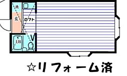 ブルーメヤツカ56 ワンルームの間取図画像