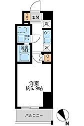 アーデン門前仲町 2階1Kの間取り