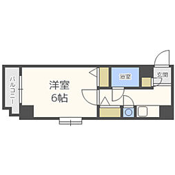 G-ONE六本松 ワンルームの間取図画像