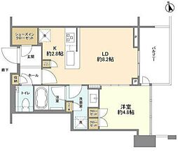 ブランズタワー芝浦 1LDKの間取図画像
