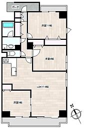 リーラ文京本駒込 8階3LDKの間取り