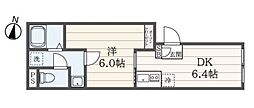 THE PARK EXIA 神楽坂 1DKの間取図画像