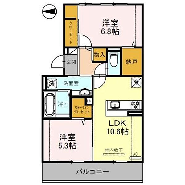 Droom嵯峨嵐山 ｜京都府京都市右京区嵯峨折戸町(賃貸アパート2SLDK・3階・58.07㎡)の写真 その2