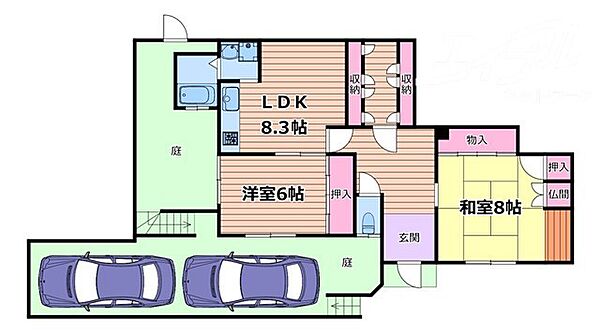 大阪府吹田市佐井寺３丁目(賃貸一戸建2LDK・1階・55.00㎡)の写真 その2