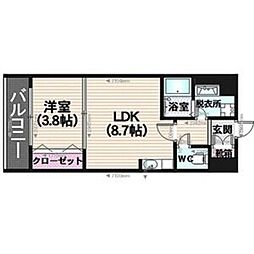 スタンドリバーしののめ 1LDKの間取図画像