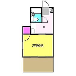 デュークハイツクロガネ 1Kの間取図画像