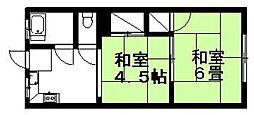 サンハウス小池 2階2Kの間取り