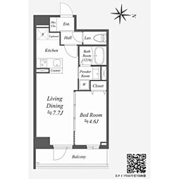 AlphaPrime東陽町 1LDKの間取図画像