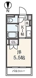 G・Aステージ三ツ境 1Kの間取図画像
