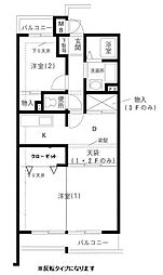 岩澤マンション 2DKの間取図画像