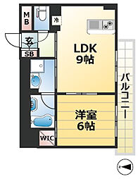 プリオーレ神戸大開通 1LDKの間取図画像