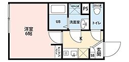 PRIME大崎 1Kの間取図画像