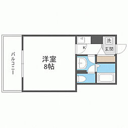 リバーサイドタワー 1Kの間取図画像
