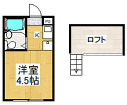 ＫＴコーポラス 2階ワンルームの間取り