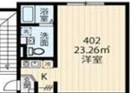 ＨＡＳＡＩ ＢＵＩＬＤＩＮＧ 北千住 4階ワンルームの間取り